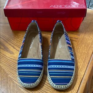 AEROSOLES Blue Striped Flats for Casual Comfort